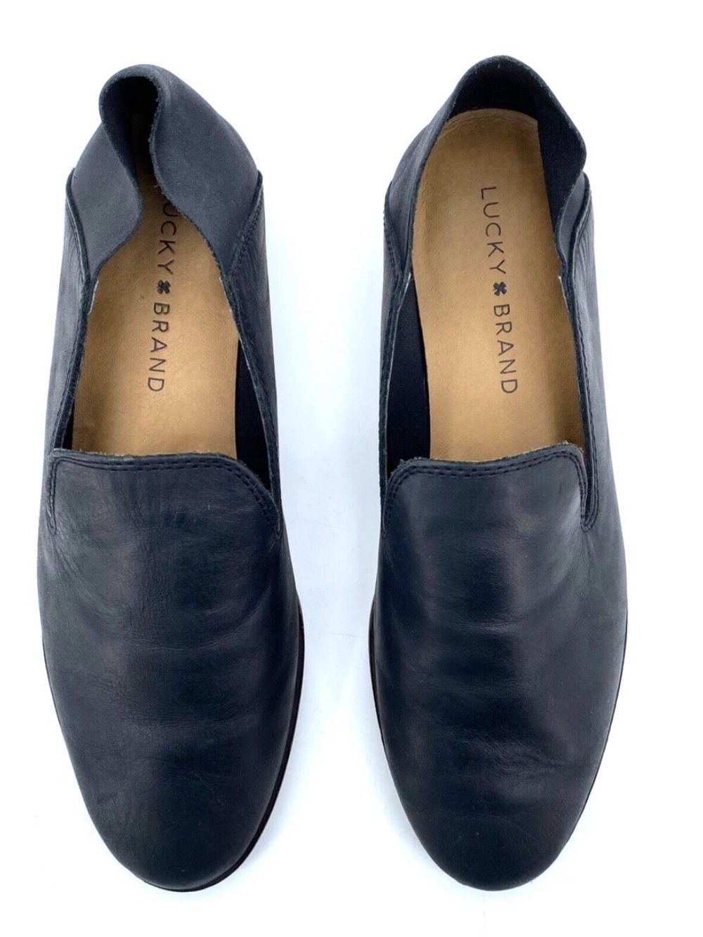 Lucky Brand Black Leather Slip-On Loafers